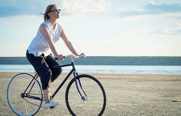 Woman on bicycle