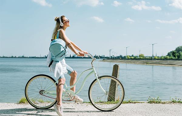 Woman on bicycle